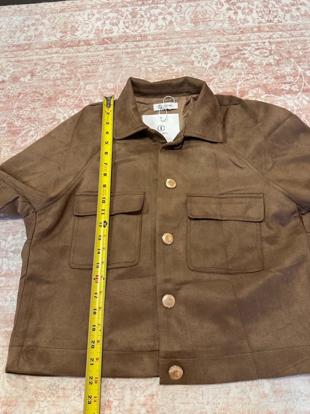 NWT 🤎 Buttoned Faux Suede Jacket - Picture 12 of 14